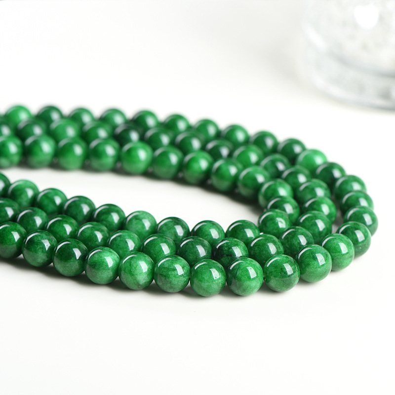 Zeleno chalcedonske kuglice, 7A razred, labave perle, poluproizvodi za DIY nakit