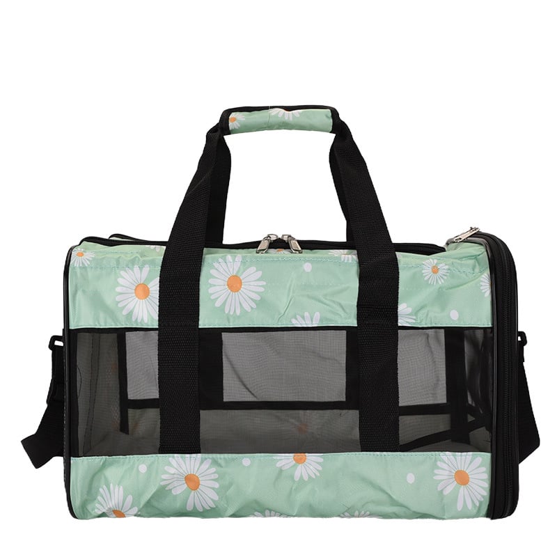 Spausdinta nešiojama naminių gyvūnų krepšys kačiukams ir šunims, kvėpuojanti pečių rankinė, poliesteris, talpa iki 7,5 kg, karikatūrinis dizainas, kodas N2zb2asg