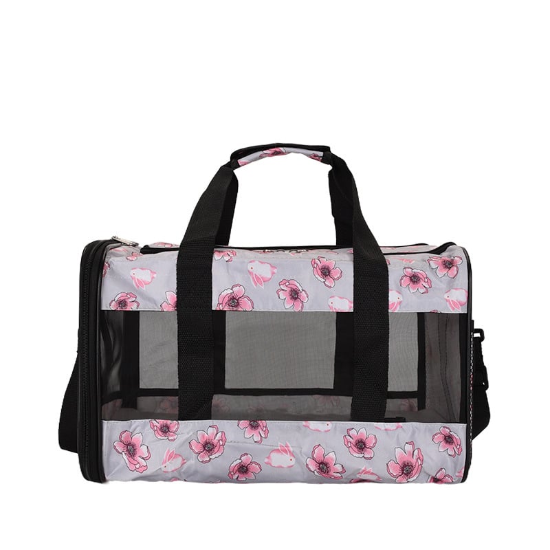 Spausdinta nešiojama naminių gyvūnų krepšys kačiukams ir šunims, kvėpuojanti pečių rankinė, poliesteris, talpa iki 7,5 kg, karikatūrinis dizainas, kodas N2zb2asg