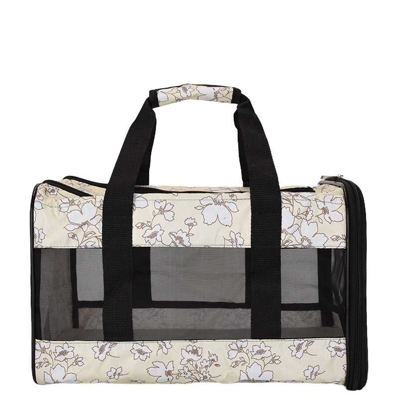 Spausdinta nešiojama naminių gyvūnų krepšys kačiukams ir šunims, kvėpuojanti pečių rankinė, poliesteris, talpa iki 7,5 kg, karikatūrinis dizainas, kodas N2zb2asg