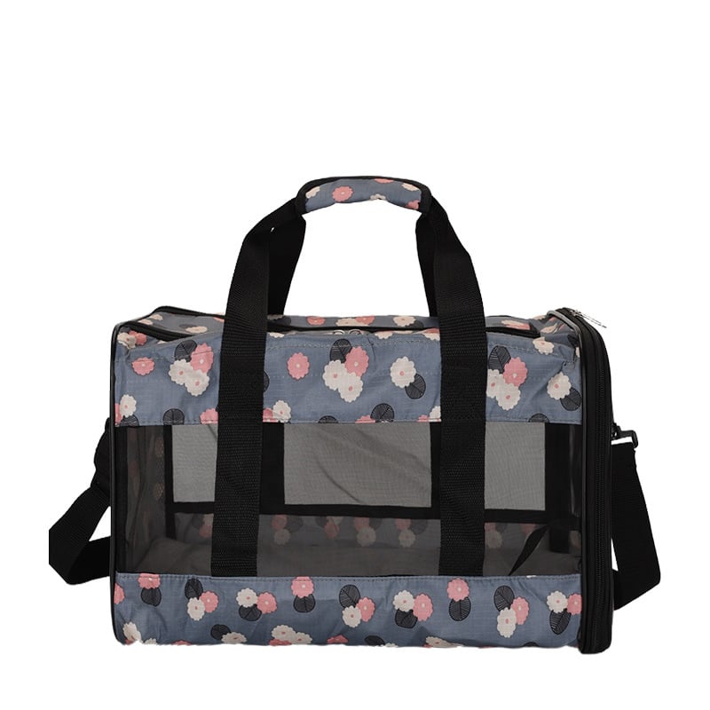 Spausdinta nešiojama naminių gyvūnų krepšys kačiukams ir šunims, kvėpuojanti pečių rankinė, poliesteris, talpa iki 7,5 kg, karikatūrinis dizainas, kodas N2zb2asg