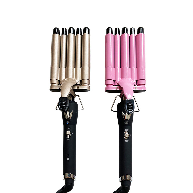 Κύλινδρος μπούκλας με πέντε σωληνες για αυγολωτό ρολό, κύμα νερού; 75W, 110–220V, διάμετρος 21–30 mm, 2 ενότητες από οικολογικό κράμα