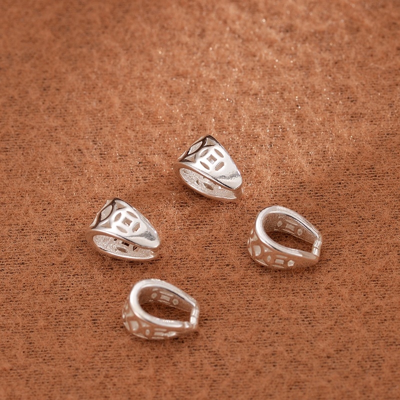 S925 sterling srebro jade privjesak kopča s Guanyin Budin kristalom, šuplja kopča u obliku sjemena dinje, ručno izrađeni DIY dodatak za nakit