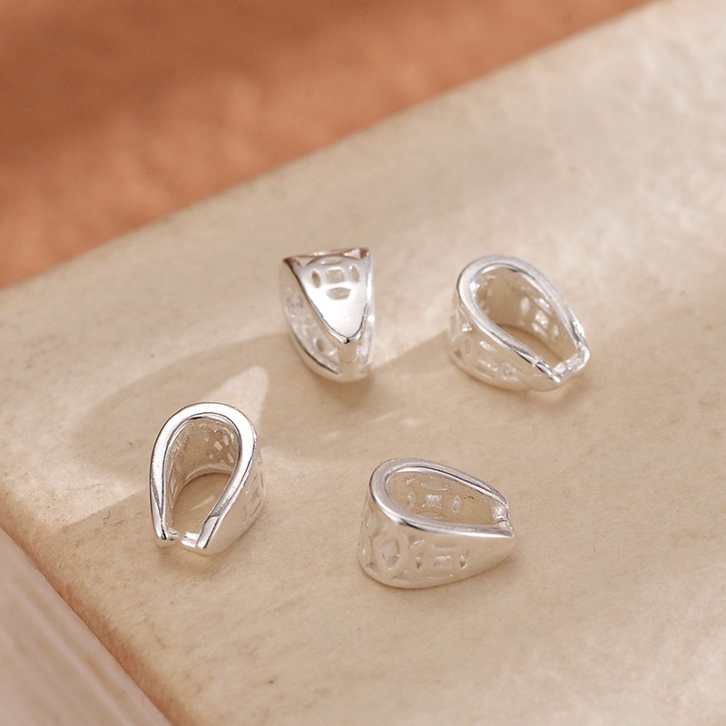 S925 sterling srebro jade privjesak kopča s Guanyin Budin kristalom, šuplja kopča u obliku sjemena dinje, ručno izrađeni DIY dodatak za nakit