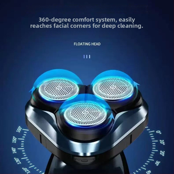 Електрическа самобръсначка, преносима, пълноизмиваща за цялото тяло, ротационна глава с 3 лопатки, мокро и сухо бръснене, презареждаща се, вградена батерия 300-500 mAh, 1 ч заряд, 30-60 мин работа