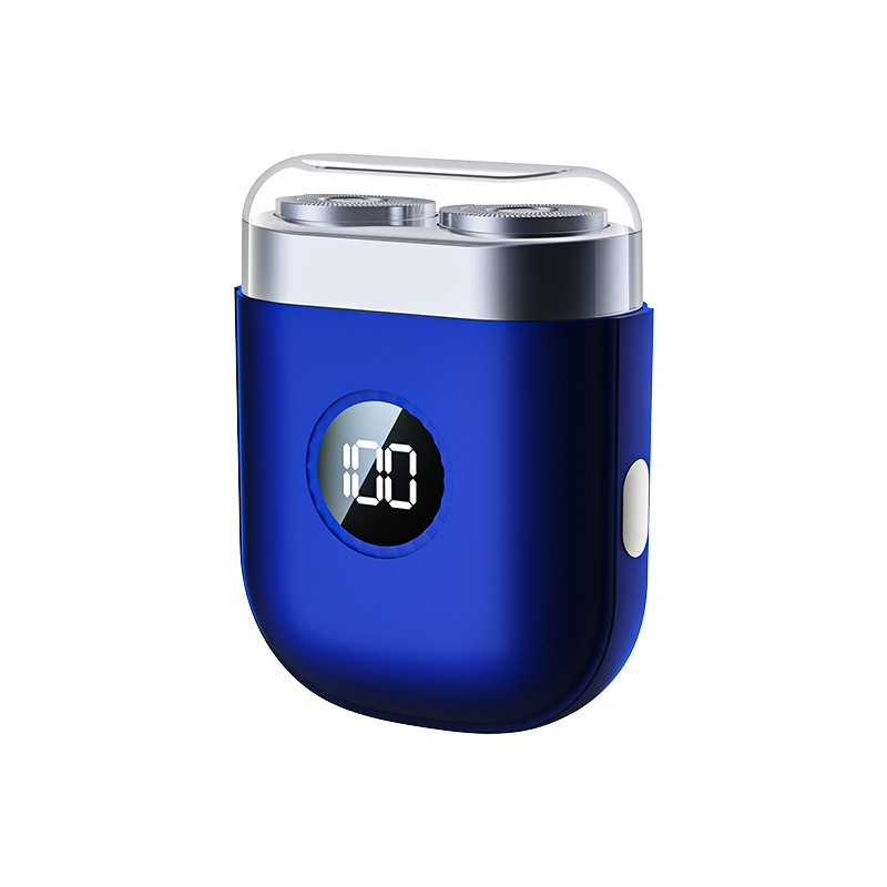 Електрическа самобръсначка за пътуване, компактна, презареждаща се, двойна глава с подвижна и миеща се, LED дисплей