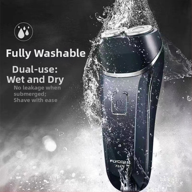 Dvigubos galvos skustuvas, visiškai plaunamas, įkraunamas, su išmaniu įkrovimo ekranu