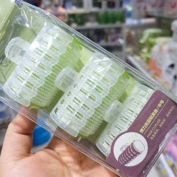 Кърлинг клип за коса с ролер — самозалепващ, пластмасов/смолен материал, еластичен клип, за челки