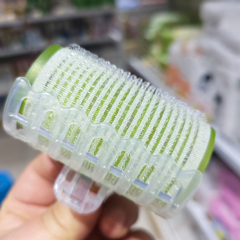 Кърлинг клип за коса с ролер — самозалепващ, пластмасов/смолен материал, еластичен клип, за челки