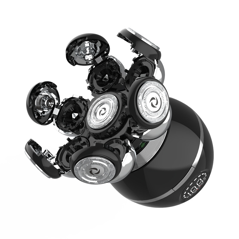 Електрическа самобръсначка с плаваща глава, роторна глава с 3 ножа, пълно измиване на корпуса, издръжливост над 60 минути, презареждаща се