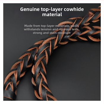 Karvės odos šunų pavadėlis vidutinio ir didelio dydžio šunims, tinkamas Auksiniam retriveriui ir Vokiečių aviganiui