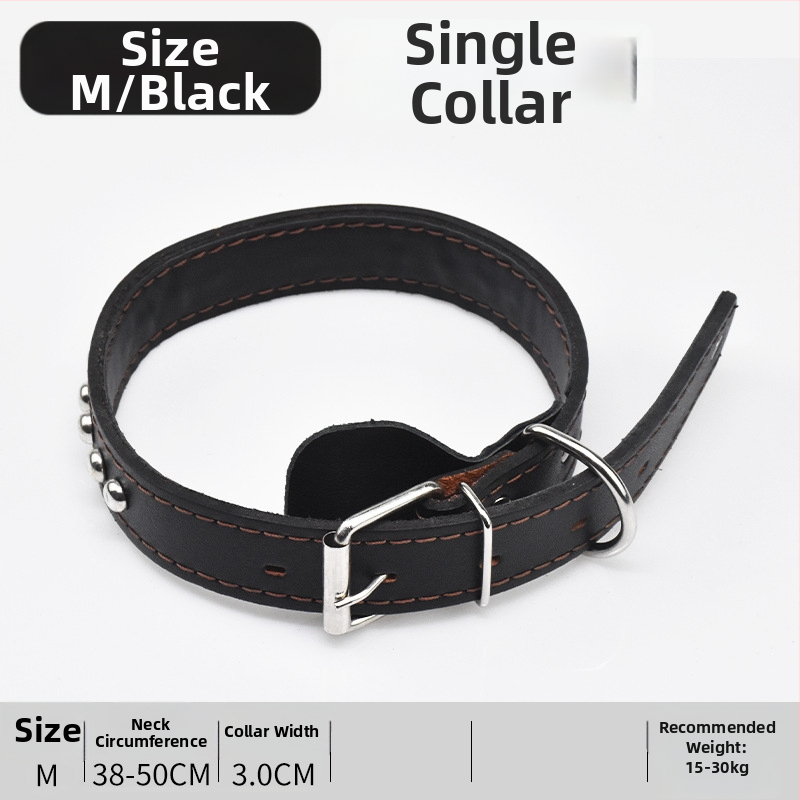 Karvės odos šunų pavadėlis vidutinio ir didelio dydžio šunims, tinkamas Auksiniam retriveriui ir Vokiečių aviganiui