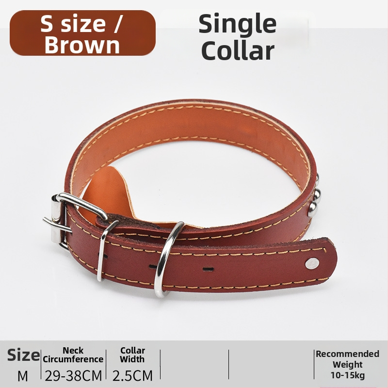 Karvės odos šunų pavadėlis vidutinio ir didelio dydžio šunims, tinkamas Auksiniam retriveriui ir Vokiečių aviganiui