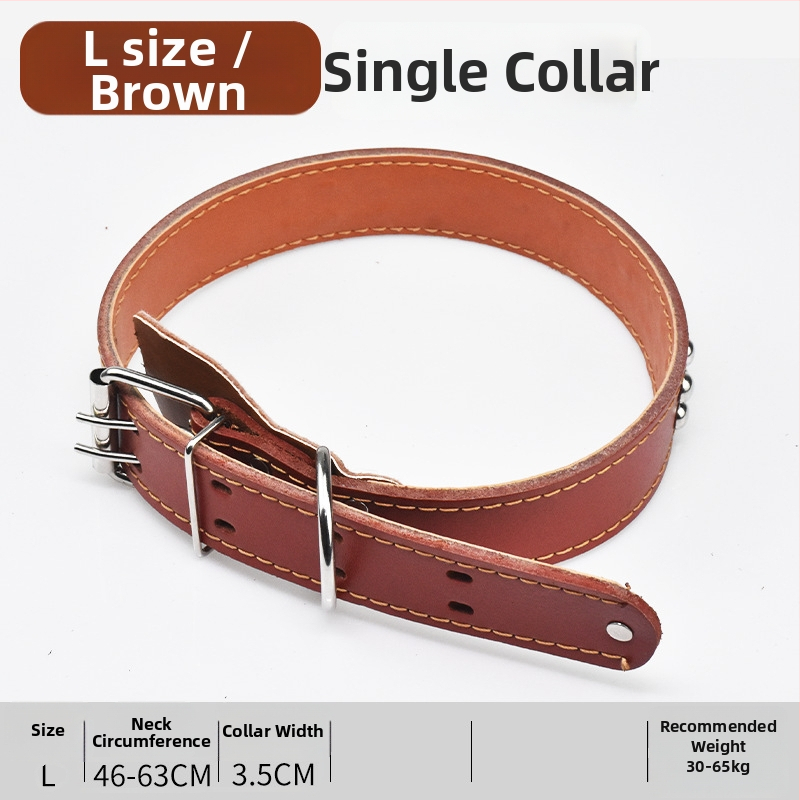 Karvės odos šunų pavadėlis vidutinio ir didelio dydžio šunims, tinkamas Auksiniam retriveriui ir Vokiečių aviganiui