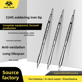 OSS TEAM C245 pastovios temperatūros litavimo stotis, universalus litavimo antgalis, integruota litavimo galvutė, tiesus ir kampinis antgalis