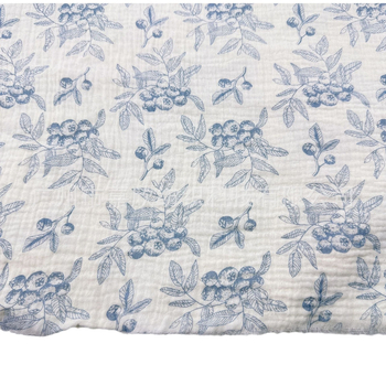 Kétszór pamut krepp pizsamaanyag virágos pozícionált nyomással, 100% pamut, pizsamákhoz, otthoni ruházathoz és babaruhákhoz, egész éves használatra