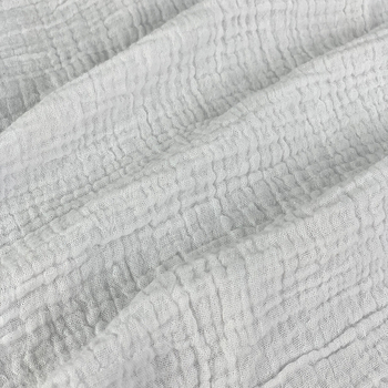 Kétrétegű pamut géz anyag buborékos textúrával és krepp felülettel, 100% pamut, babáknak.