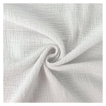 Kétrétegű pamut géz anyag buborékos textúrával és krepp felülettel, 100% pamut, babáknak.