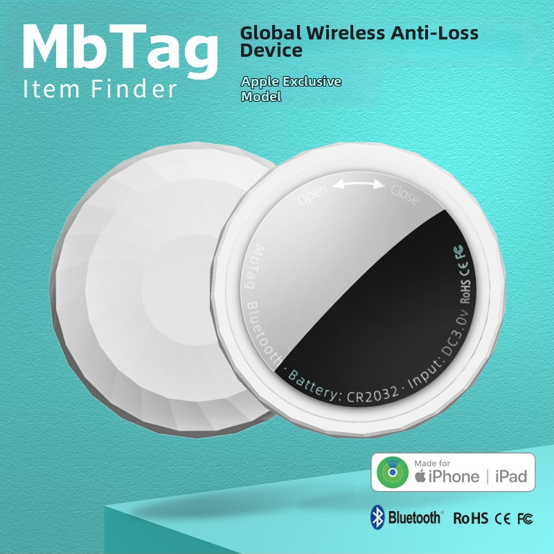 Mb-P18 Bluetooth tracker ir pasaulinis lokatorius skirtas iOS, baterijos veikimo laikas 1 metų, svoris 9 g