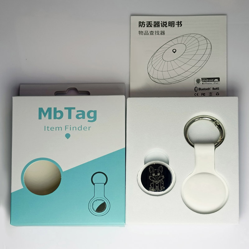 Mb-P18 Bluetooth tracker ir pasaulinis lokatorius skirtas iOS, baterijos veikimo laikas 1 metų, svoris 9 g