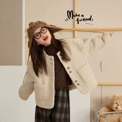 Lányok őszi kabát szett rajzfilm mintával, vastag anyag, hosszú ujjú, pamutkeverék belsővel, poliészter béléssel