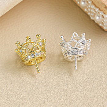 Set od 8 Crown Pendant za ključeve za DIY nakit — eye rivets i cap studs, phone chain i bag charm