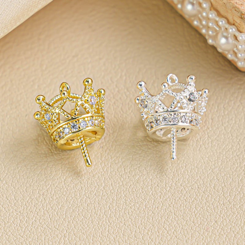 Set od 8 Crown Pendant za ključeve za DIY nakit — eye rivets i cap studs, phone chain i bag charm