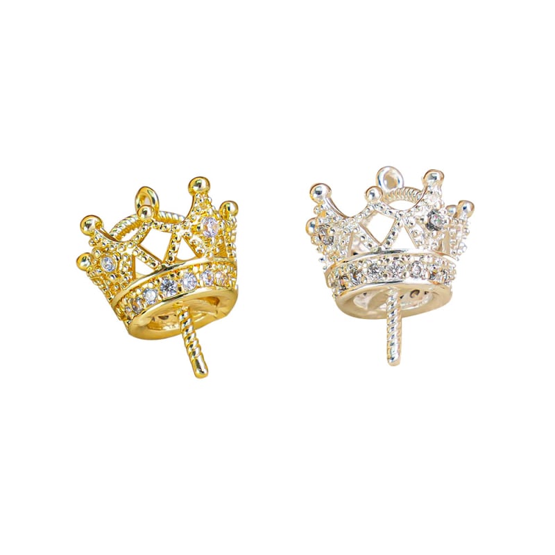 Set od 8 Crown Pendant za ključeve za DIY nakit — eye rivets i cap studs, phone chain i bag charm