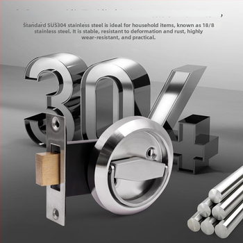 Húzógömb zár belső ajtókhoz — rejtett kivitel, 304 rozsdamentes acél, golyózár típusú, kétoldalas