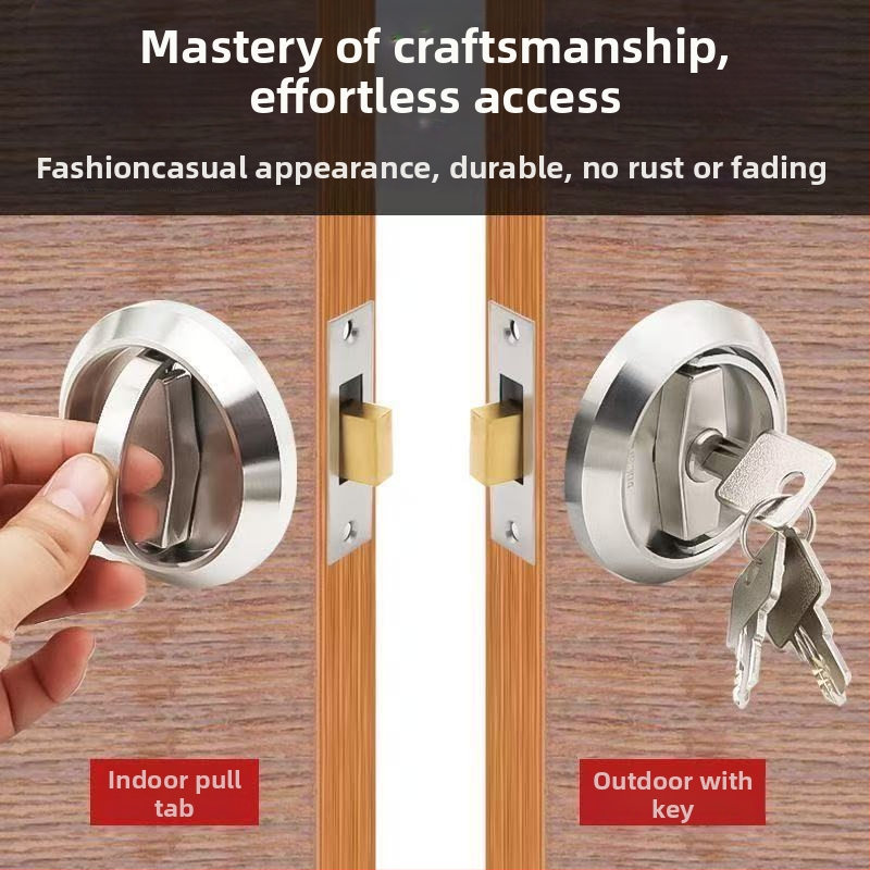 Húzógömb zár belső ajtókhoz — rejtett kivitel, 304 rozsdamentes acél, golyózár típusú, kétoldalas