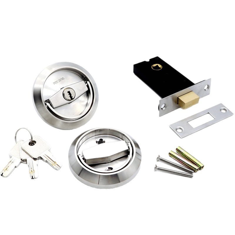 Húzógömb zár belső ajtókhoz — rejtett kivitel, 304 rozsdamentes acél, golyózár típusú, kétoldalas