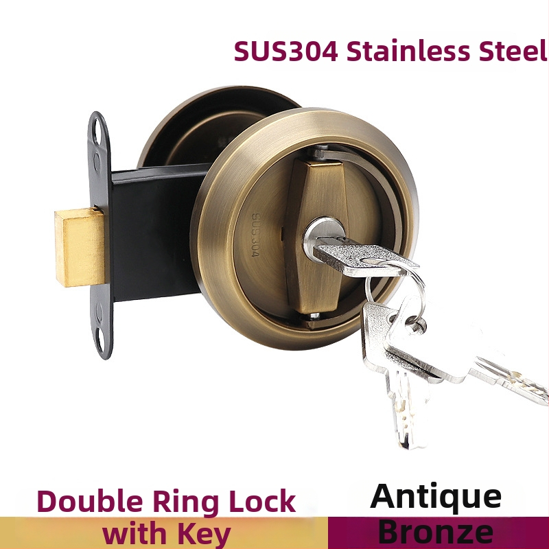 Húzógömb zár belső ajtókhoz — rejtett kivitel, 304 rozsdamentes acél, golyózár típusú, kétoldalas