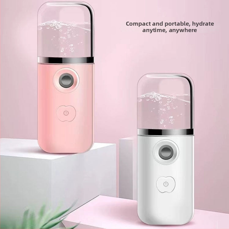 Laetav käsihoiduline näopihusti niisutaja, sisseehitatud akuga, USB toide, udu kuni 10 s, 1. kiirus, jahe pihustus