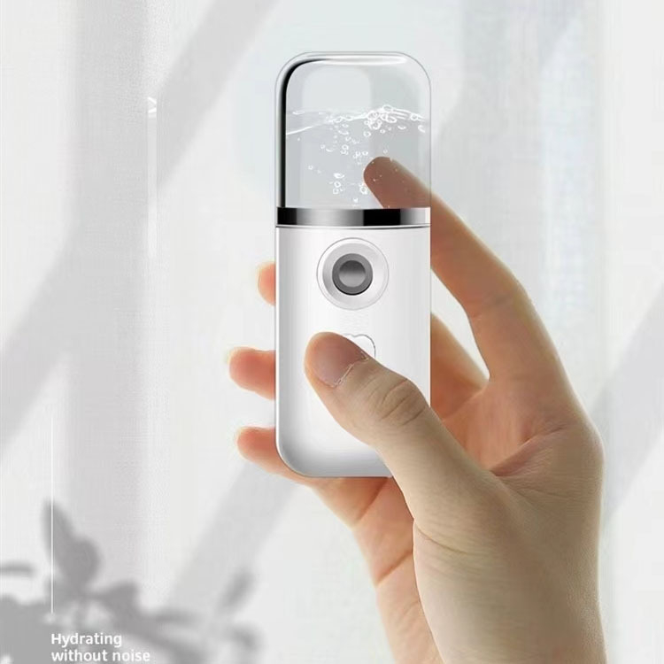 Laetav käsihoiduline näopihusti niisutaja, sisseehitatud akuga, USB toide, udu kuni 10 s, 1. kiirus, jahe pihustus