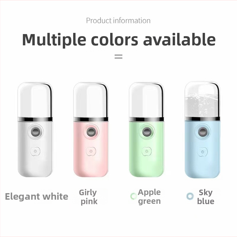 Laetav käsihoiduline näopihusti niisutaja, sisseehitatud akuga, USB toide, udu kuni 10 s, 1. kiirus, jahe pihustus