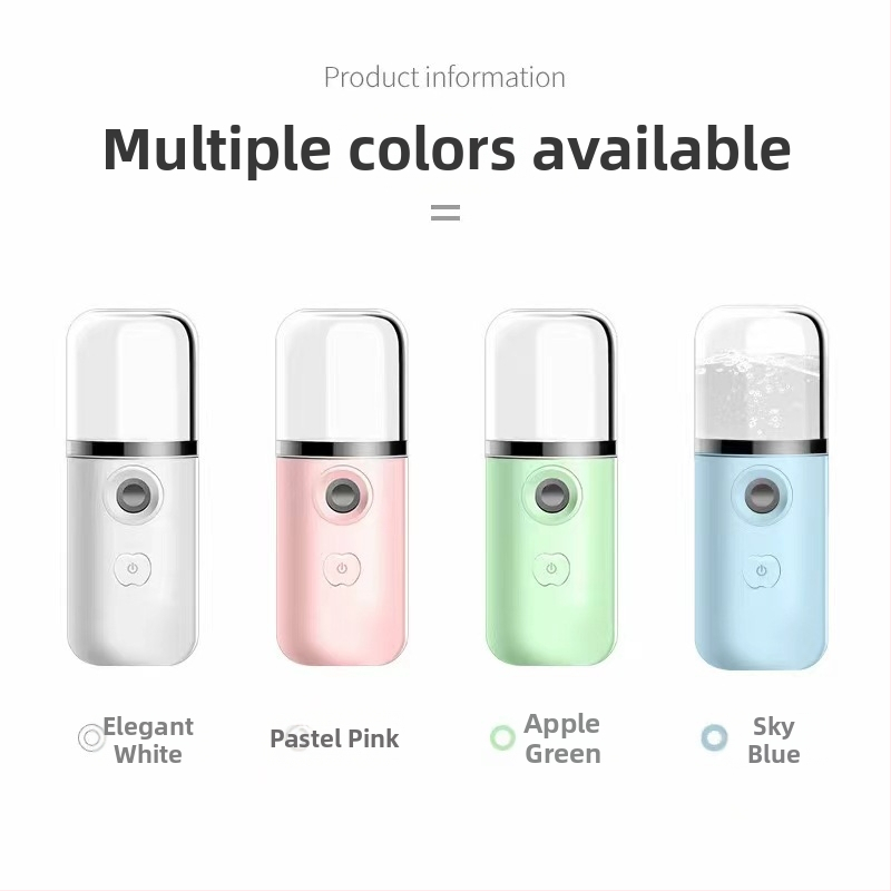 Laetav käsihoiduline näopihusti niisutaja, sisseehitatud akuga, USB toide, udu kuni 10 s, 1. kiirus, jahe pihustus