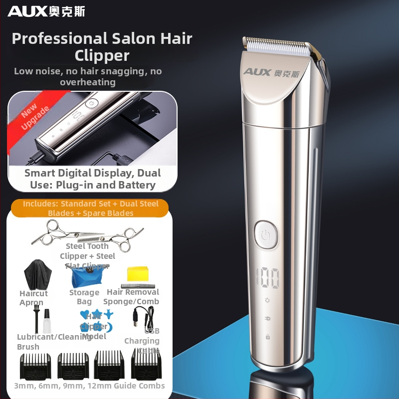 Elektrinė plaukų kirpimo mašinėlė – įkraunama, keraminiai peiliai, visiškai plaunama, atspari vandeniui, bendram naudojimui