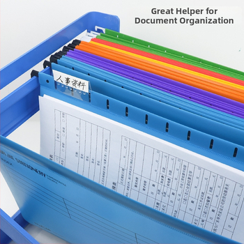 Reguliuojamas plastikinis pakabinamas failų stovas, vieno lygio