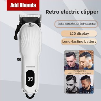 Profesionalus elektrinis plaukų kirpimo mašinė su keraminiu peiliu, be šepetėlių variklis, nuimama 1200–2000mAh baterija, nuimama plaunama pjovimo galvutė, atspari vandeniui