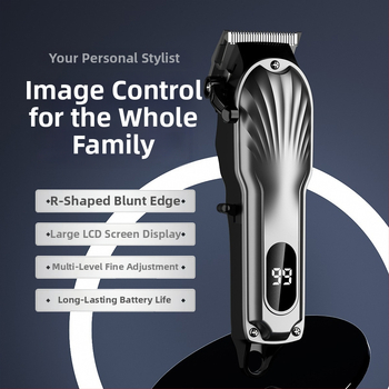Profesionalus elektrinis plaukų kirpimo mašinė su keraminiu peiliu, be šepetėlių variklis, nuimama 1200–2000mAh baterija, nuimama plaunama pjovimo galvutė, atspari vandeniui