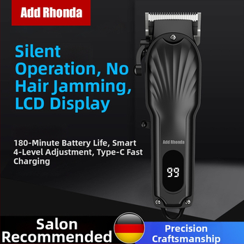 Profesionalus elektrinis plaukų kirpimo mašinė su keraminiu peiliu, be šepetėlių variklis, nuimama 1200–2000mAh baterija, nuimama plaunama pjovimo galvutė, atspari vandeniui