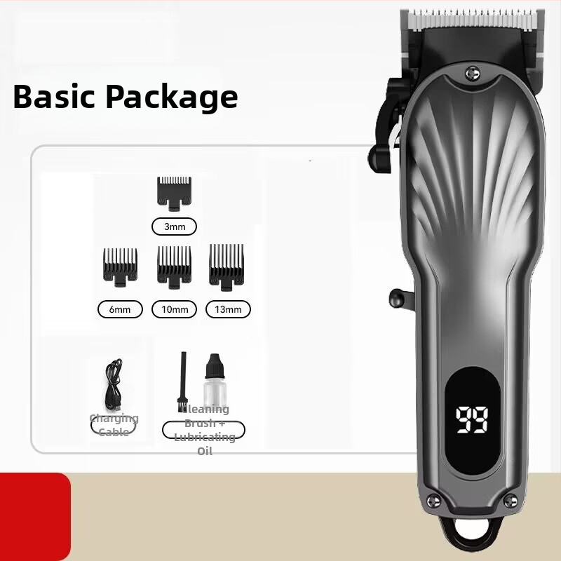 Profesionalus elektrinis plaukų kirpimo mašinė su keraminiu peiliu, be šepetėlių variklis, nuimama 1200–2000mAh baterija, nuimama plaunama pjovimo galvutė, atspari vandeniui