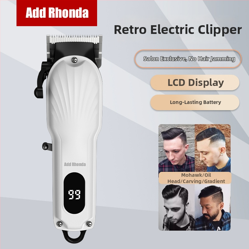 Profesionalus elektrinis plaukų kirpimo mašinė su keraminiu peiliu, be šepetėlių variklis, nuimama 1200–2000mAh baterija, nuimama plaunama pjovimo galvutė, atspari vandeniui