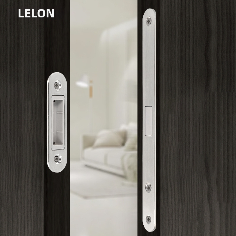 Iekšdurvīm paredzēts slēdzkorpuss koka durvīm, magnētisks kluss aizslēdzējs, nerūsējošais tērauds, modeļi RML-39/RML-41, mūsdienīgs stils