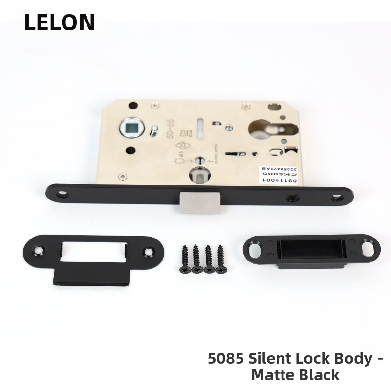 Vidinių durų mediniams durims užrakinimo korpusas, magnetinis tylus užraktas, nerūdijantis plienas, modeliai RML-39/RML-41, modernus stilius