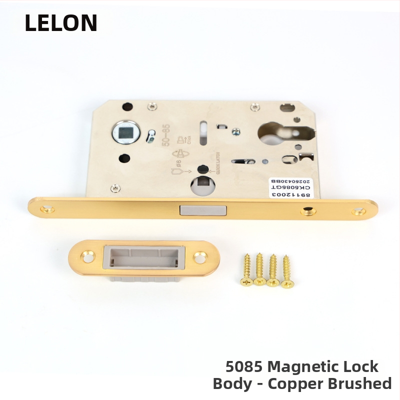 Vidinių durų mediniams durims užrakinimo korpusas, magnetinis tylus užraktas, nerūdijantis plienas, modeliai RML-39/RML-41, modernus stilius