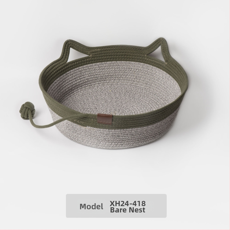 Kaķu ligzda no kokvilnas auklām — kaķiem, mājdzīvnieku ligzda