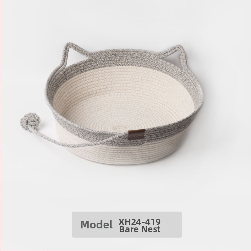 Kaķu ligzda no kokvilnas auklām — kaķiem, mājdzīvnieku ligzda