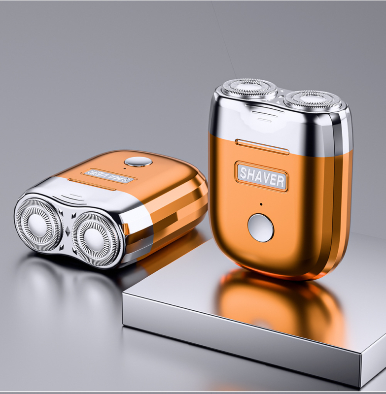 Úszó fejű elektromos borotva, forgó kettős penge, USB-töltés, mosható fej, 35–60 perc akkumulátoridő