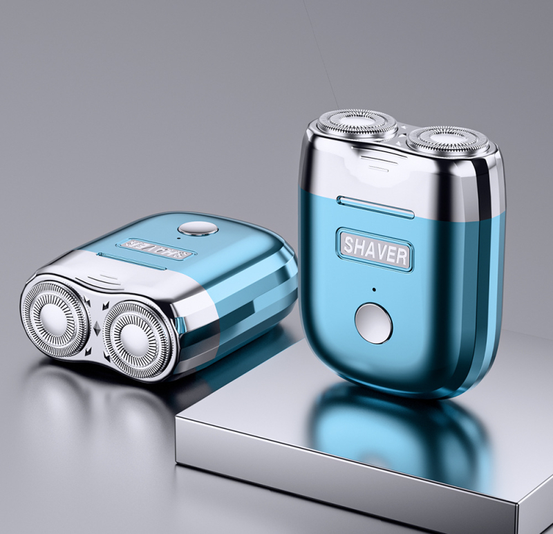 Úszó fejű elektromos borotva, forgó kettős penge, USB-töltés, mosható fej, 35–60 perc akkumulátoridő